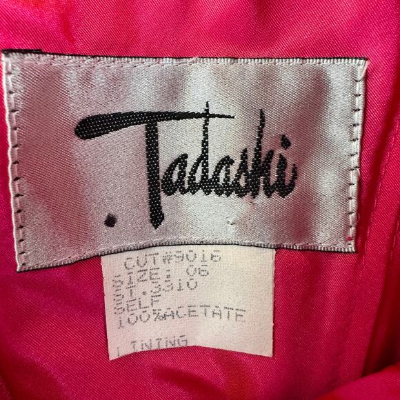 Tadashi Vintage 80's Ruched Ruffle Structured Statement Special Occasion Dress 6 - Picture 10 of 11